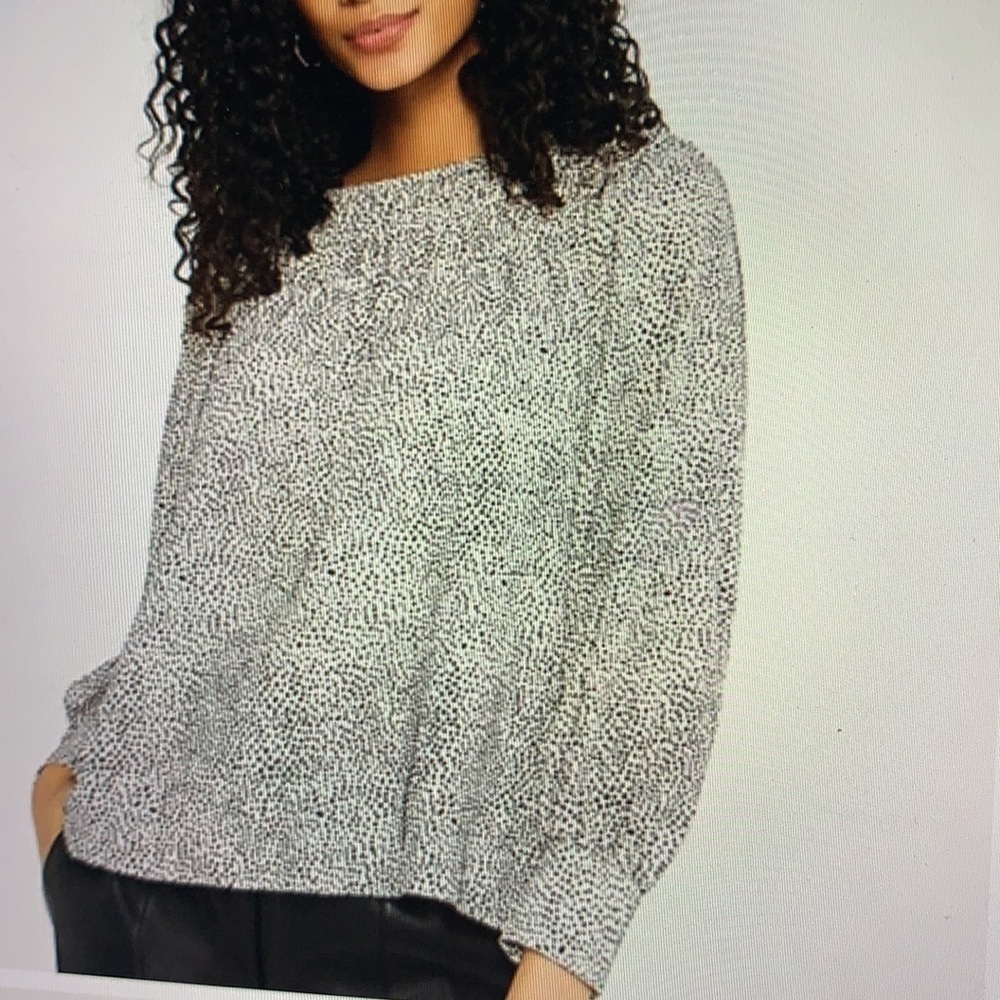 Ann Taylor Velvet Dots Shirred Yoke Blouse S
